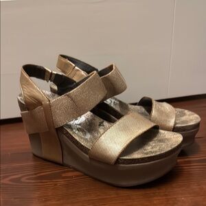 Gold Wedge Sandals